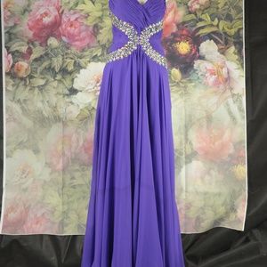 PURPLE TONY BOWLS BEJEWELLED Purple FORMAL DRESS SZ 12